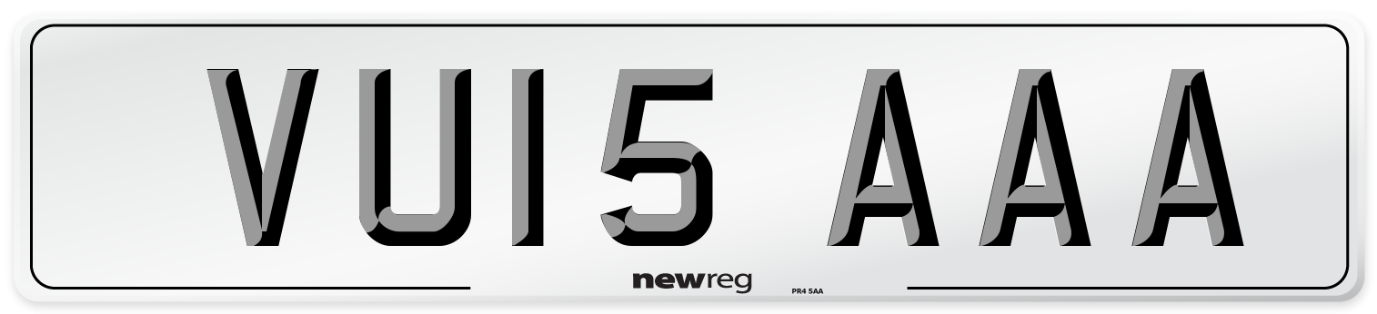 VU15 AAA Number Plate from New Reg